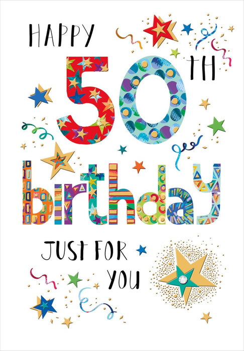 Nigel Quiney 'Happy 50th Birthday Just For You' Birthday Card