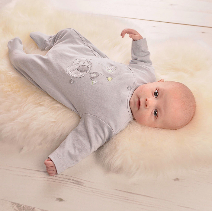 Dandelion Elephant And Bird Cotton Sleepsuit