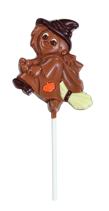 Decorated Solid Milk Chocolate Happy Witch Lolly 30g