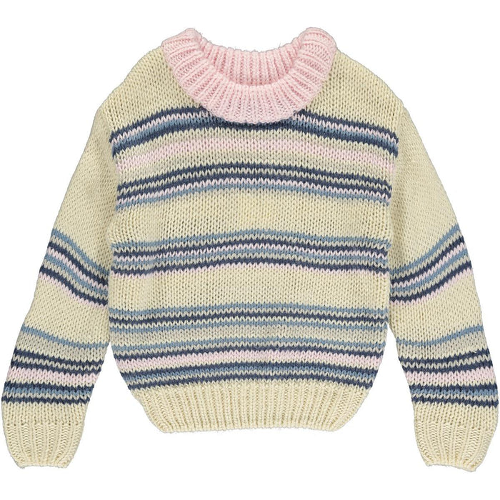 Vignette Diana Sweater in Pink/Ivory Stripe