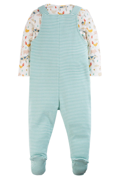 Frugi Dillon Dungaree Outfit Farmyard Friends