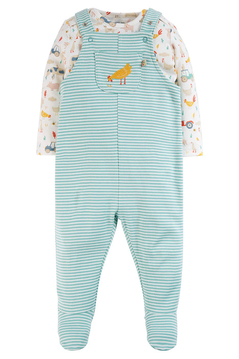 Frugi Dillon Dungaree Outfit Farmyard Friends