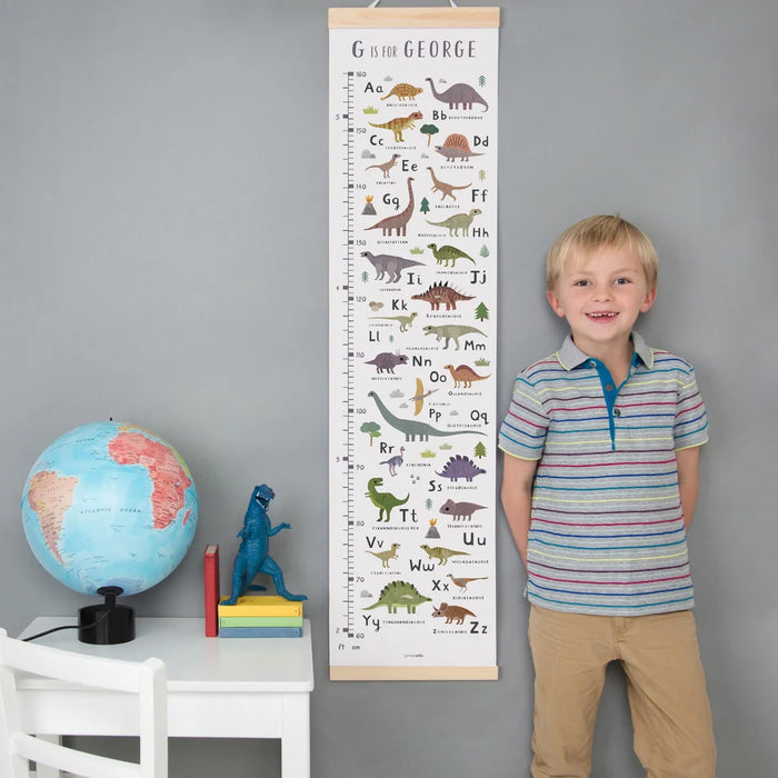 James Ellis Dinosaur Alphabet Canvas and Wooden Height Chart
