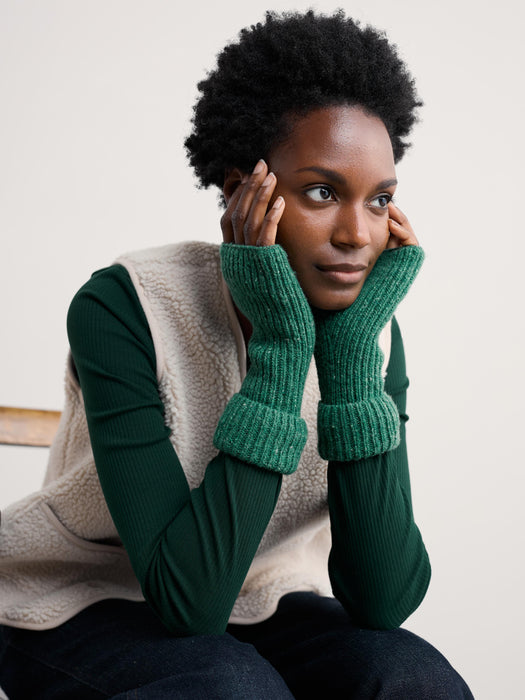 Seasalt Women's Driftmaker Fingerless Mittens In Dark Forage