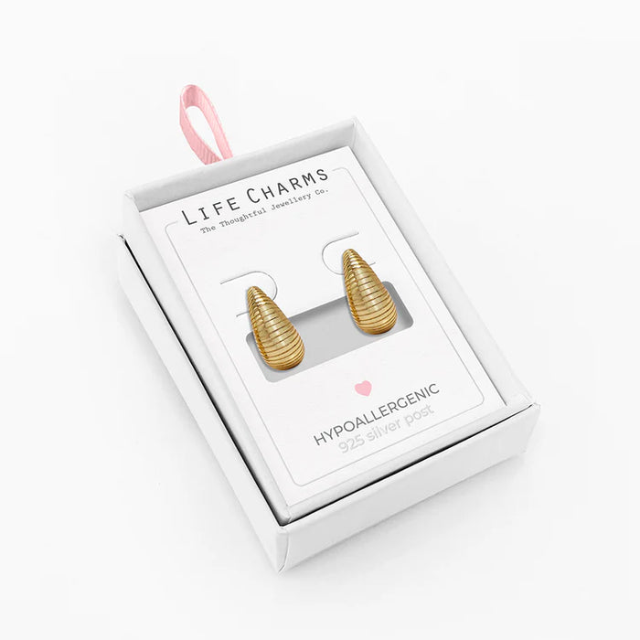 Life Charms Gold Teardrop earrings