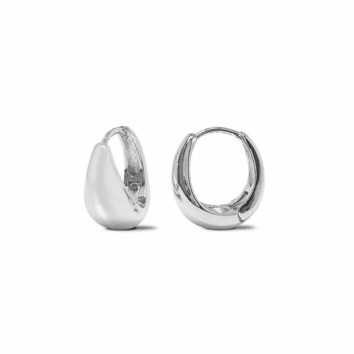 Life Charms Silver Huggie Hoop Earrings