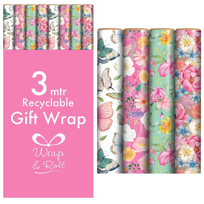 Joe Davies 3m Floral Giftwrap