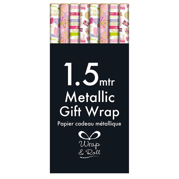 Female Metallic Gift Wrap 1.5m