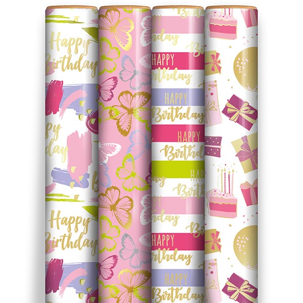 Female Metallic Gift Wrap 1.5m