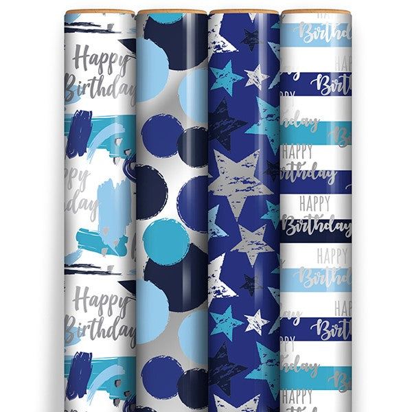 Male Metallic Gift Wrap 1.5m