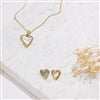 White Leaf Mother Of Pearl Heart Earrings 18kt Gold Plate