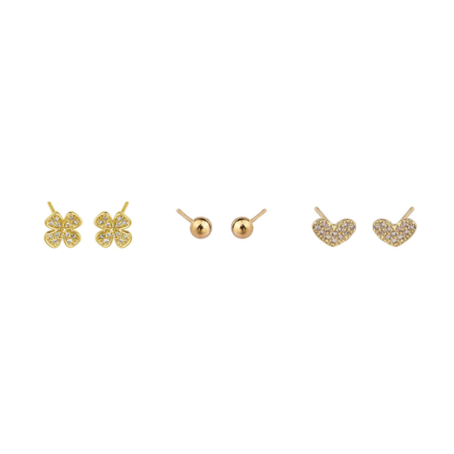 White Leaf 7 Day Box Set Earrings 18kt Gold Plate