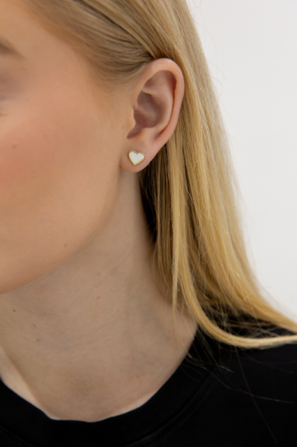 White Leaf Mother Of Pearl Earrings 18K Gold