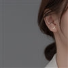 White Leaf Trio Pearl Stud Earrings 18kt Gold Plate Sterling Silver