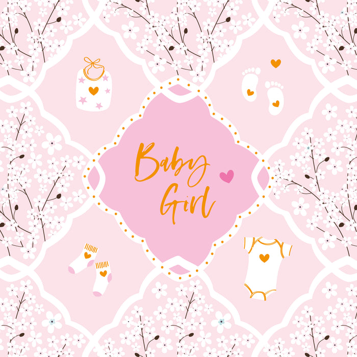Belly Button 'Elle New Baby Girl' New Baby Card