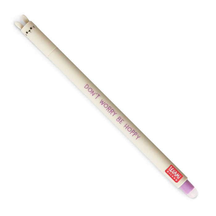 Legami Erasable Purple Bunny Gel Pen - Don't Worry Be Hoppy