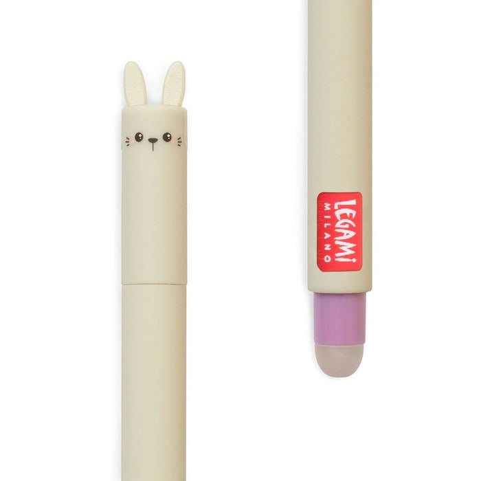 Legami Erasable Purple Bunny Gel Pen - Don't Worry Be Hoppy