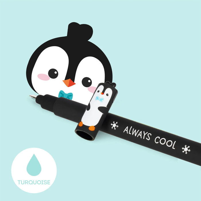 Legami Erasable Turquoise Penguin Gel Pen - Always Cool