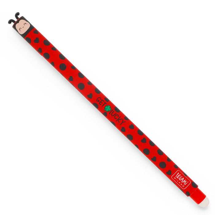 Legami Erasable Red Ladybird Gel Pen - Get Lucky