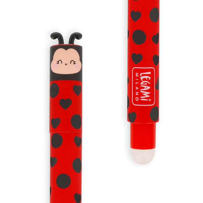Legami Erasable Red Ladybird Gel Pen - Get Lucky