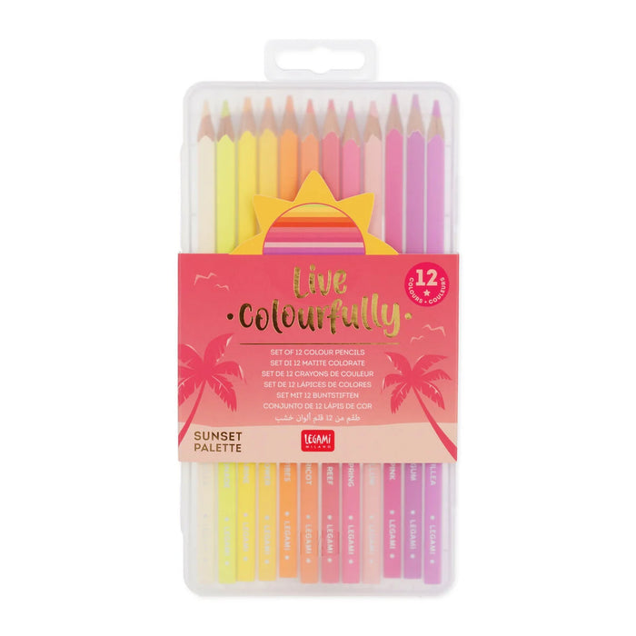 Legami Set of 12 Colouring Pencils in Sunset Palette