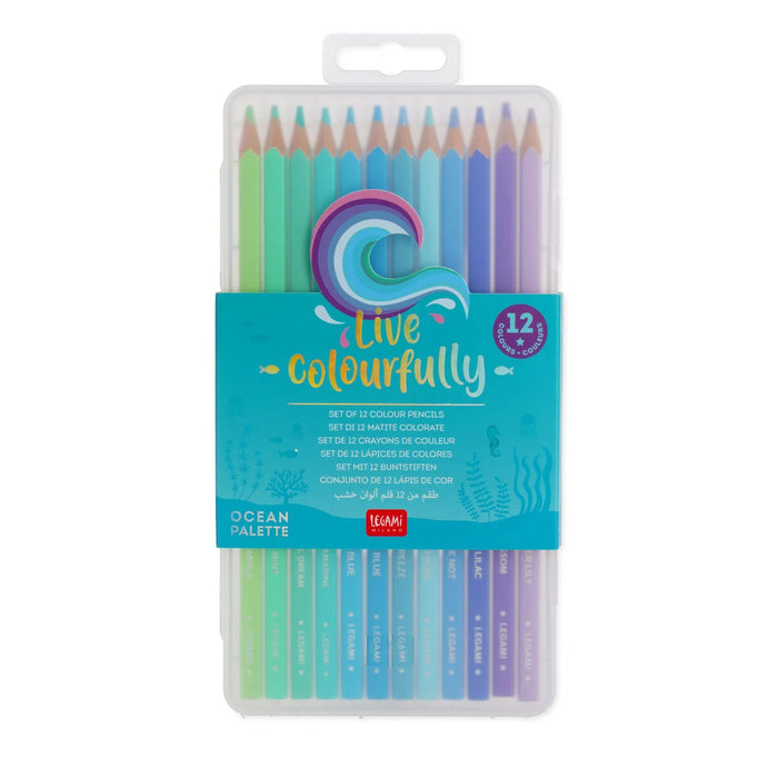 Legami Set of 12 Colouring Pencils in Ocean Palette