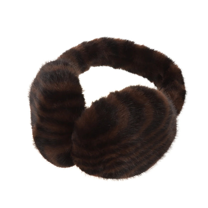 Park Lane Winter Ear Warmer In Dark Zebra
