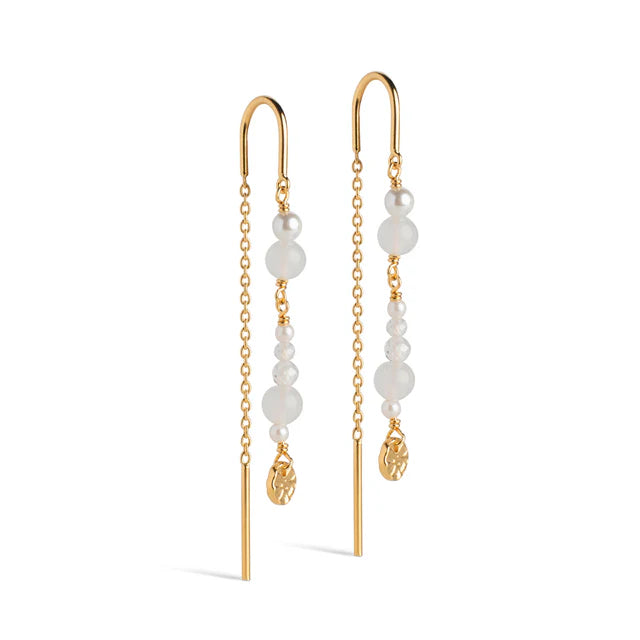 Enamel Copenhagen Sofia Earrings White and Pearls