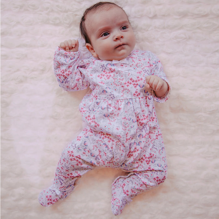 Emile et Rose Lacey Girls Floral Print Babygrow & Hairband