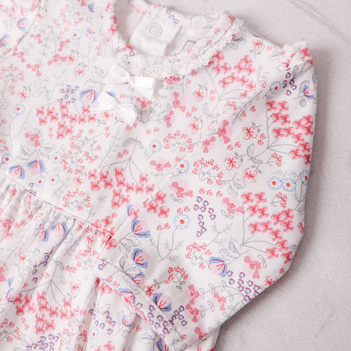 Emile et Rose Lacey Girls Floral Print Babygrow & Hairband