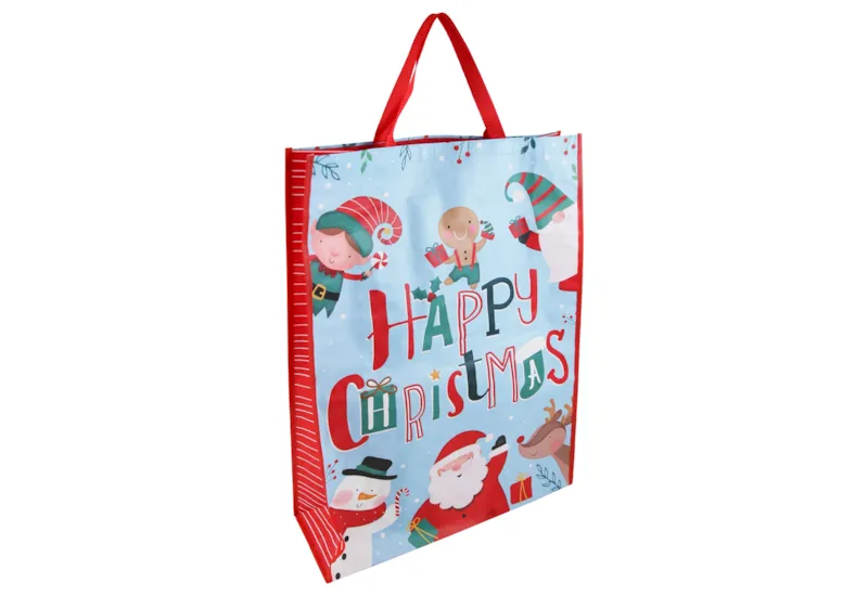 Eurowrap Happy Christmas PP Woven Bag Jumbo