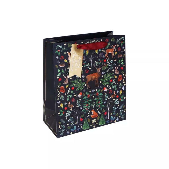 Eurowrap Navy Woodland Christmas Gift Bag