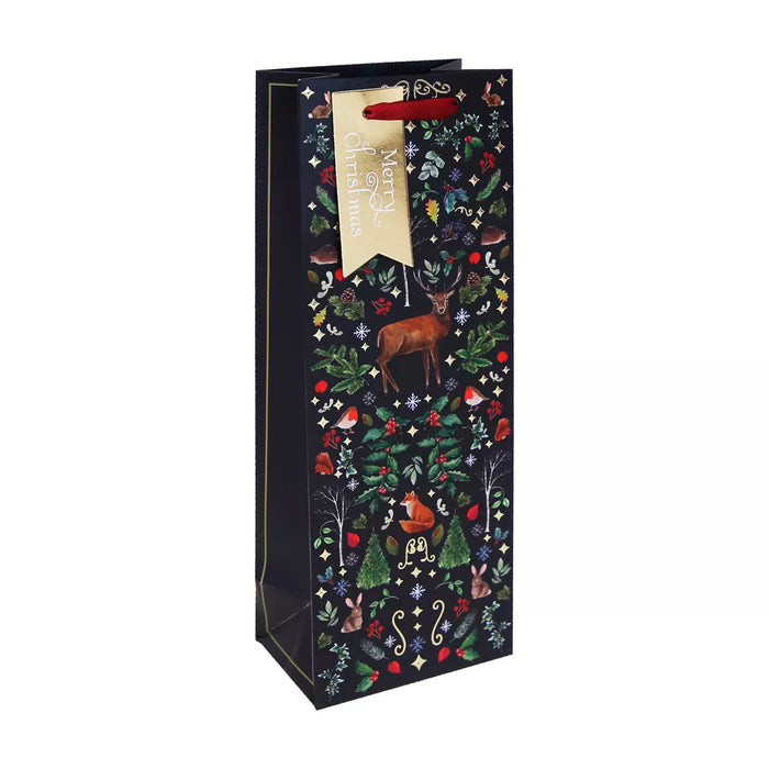Eurowrap Navy Woodland Christmas Gift Bag
