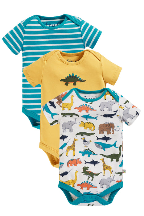 Frugi Museum Life Super Special 3 Pack Short Sleeve Bodies