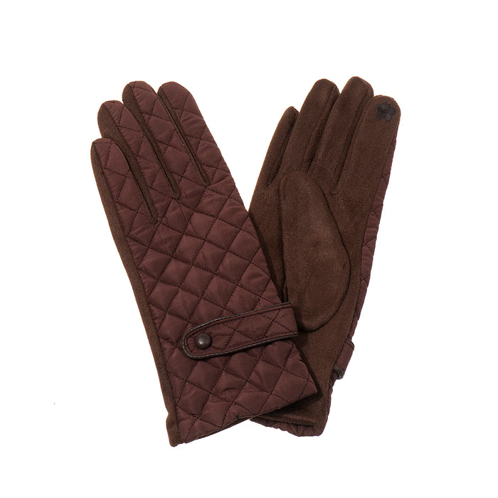 Park Lane Cocoa Quilted Gloves