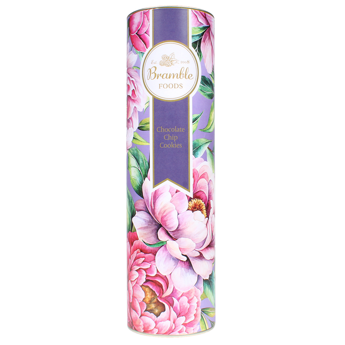 Bramble Victorian Floral Tube With Double Chocolate Chip Cookies 200g