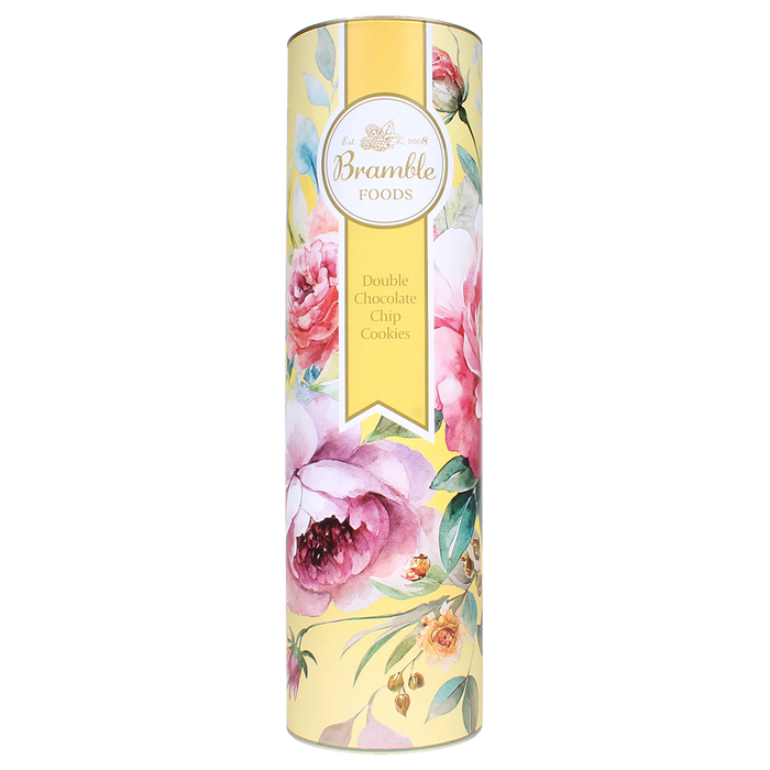 Bramble Victorian Floral Tube With Double Chocolate Chip Cookies 200g
