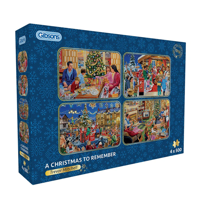 Gibsons A Christmas to Remember 4x500 Piece Jigsaw Puzzle