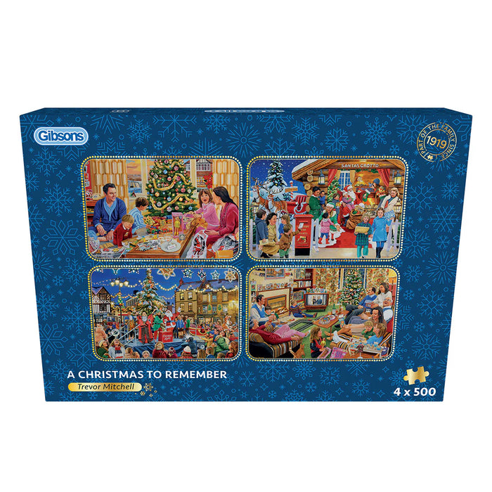 Gibsons A Christmas to Remember 4x500 Piece Jigsaw Puzzle