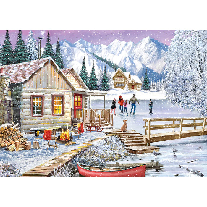 Gibsons Winter At The Cabin Jigsaw Puzzle 1000 Piece