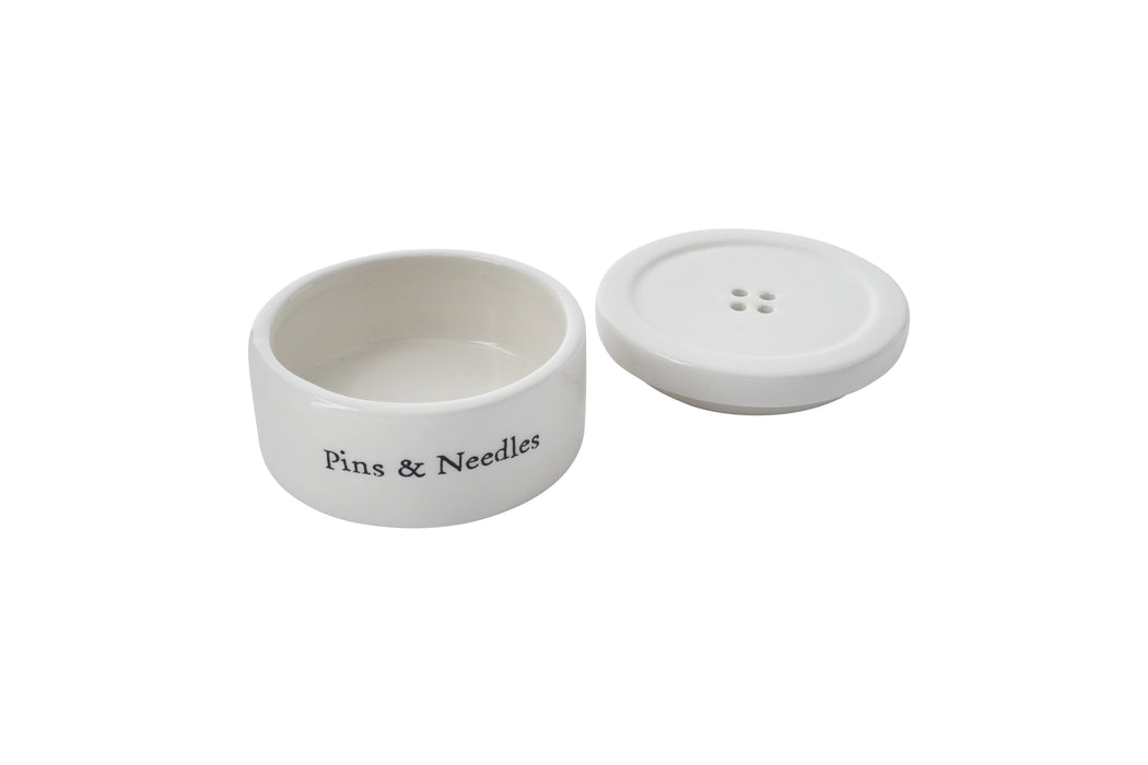 CGB Giftware Send With Love 'Pins and Needles' Button Trinket Pot
