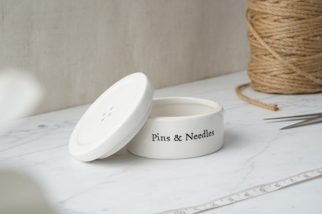 CGB Giftware Send With Love 'Pins and Needles' Button Trinket Pot