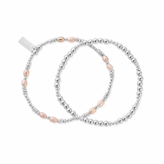 Chlobo Pink Pearl Set Of 2 Bracelet