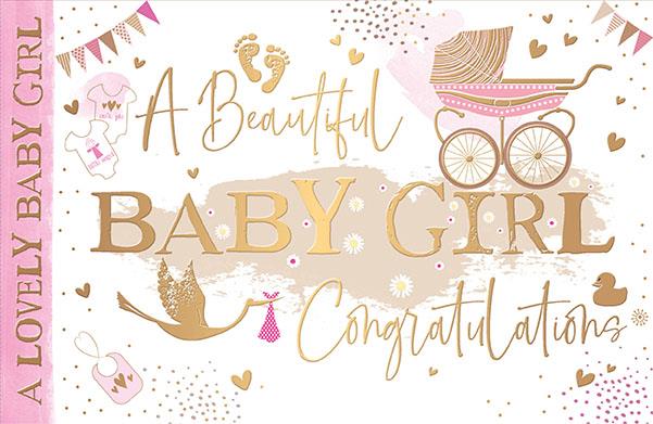 Words & Wishes 'Beautiful Baby Girl' Card