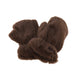 Pair of brown fur mittens on a white background