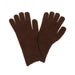 A pair of dark brown knit gloves with a textured, ribbed cuff, displayed against a plain white background.