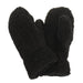 Pair of black fleece gloves on a white background