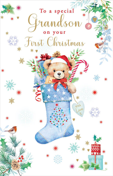 Nigel Quiney 'To A Special Grandson On Your First Christmas' Christmas Card