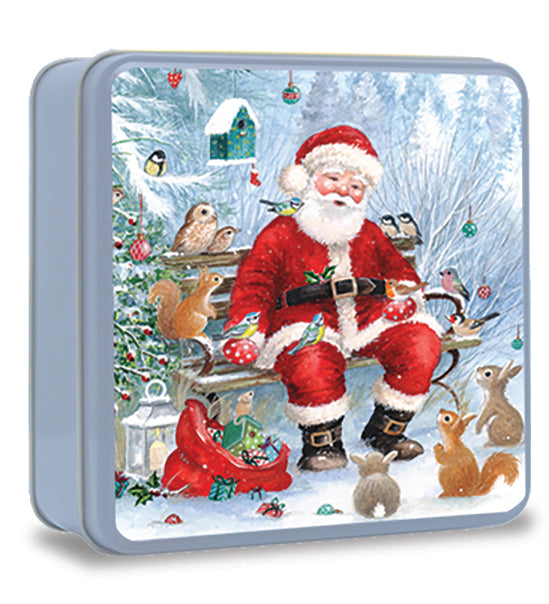 Grandma Wild's Embossed Santa & Woodland Friends Assorted Biscuit Tin