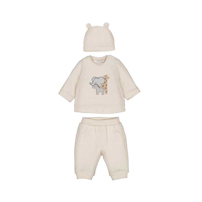 Mayoral Newborn Boy 3 Piece Corduroy Hat And Tracksuit